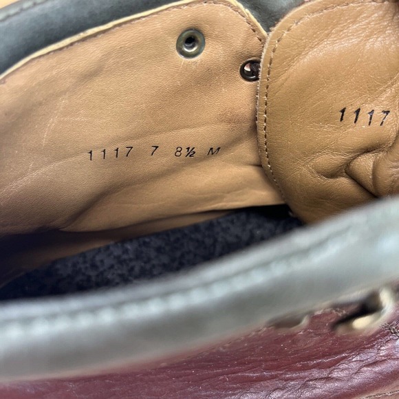 H.S. TRASK & Co Buffalo Hide Boots Mens 8.5 Hand Crafted Brown Green Style 1117 - Picture 15 of 16